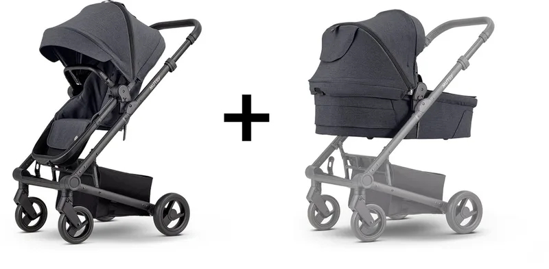 Nexo Plus 2-in-1 Kinderwagen - Reiswieg en Zitje inbegrepen - Compact - Lichtgewicht Frame van Mutsy in North Black – productfoto