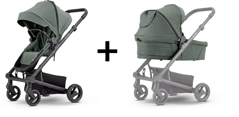 Nexo Plus 2-in-1 Kinderwagen - Reiswieg en Zitje inbegrepen - Compact - Lichtgewicht Frame by Mutsy in Sea Green – product photo