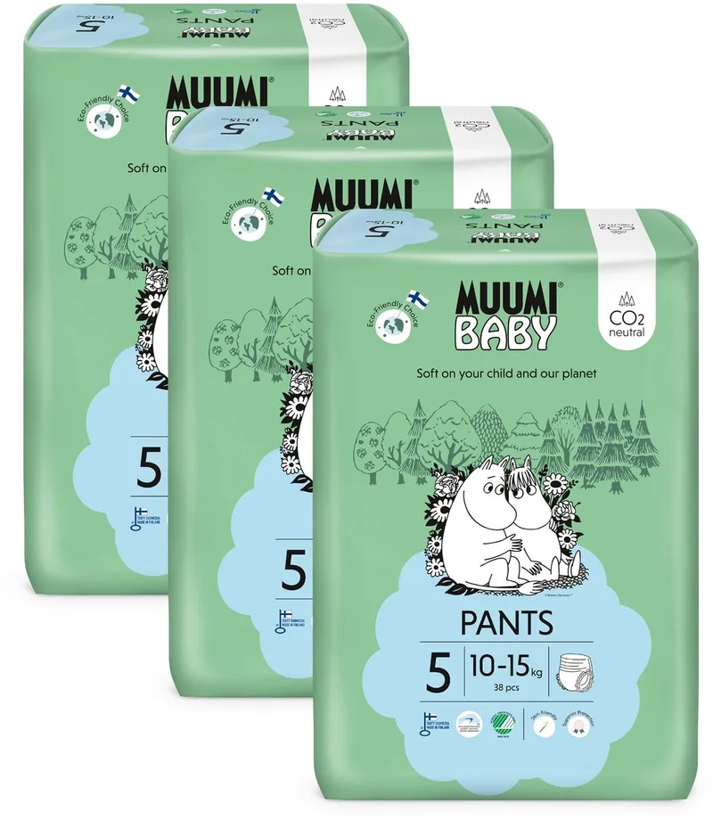 Eco Luierbroekjes - Maat 5 - 114 Stuks - 10-15 kg - Hypoallergeen - Gevoelige Huid - Parfumvrij by Muumi Baby – product photo