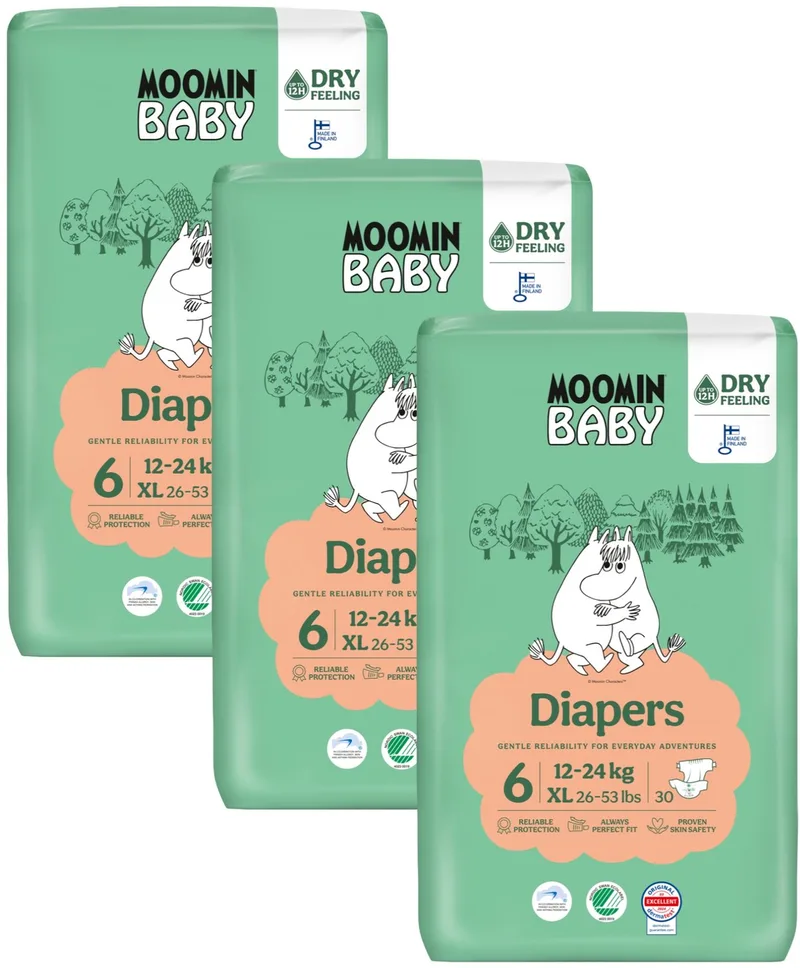 Eco Luiers - Maat 6 - 12-24 kg - 102 stuks - Parfumvrij - Voor de gevoelige huid - Anti-allergisch de Muumi Baby – photo produit