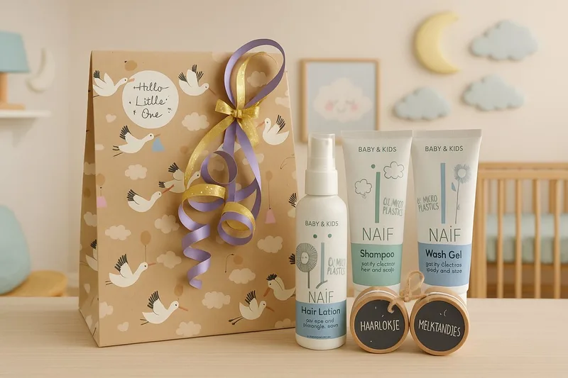Baby Cadeauset Haarverzorging & Bewaardoosjes – Luxe Verzorgingsset | Wellness Giftbox | Verwen Cadeaupakket voor Baby's de Naïf en Multi-coloured – photo produit