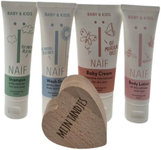 Baby Kraamcadeau Verzorging Mini's met Tandbewaardoosje – Luxe Verzorgingsset | Wellness Giftbox | Verwen Cadeaupakket voor Baby's