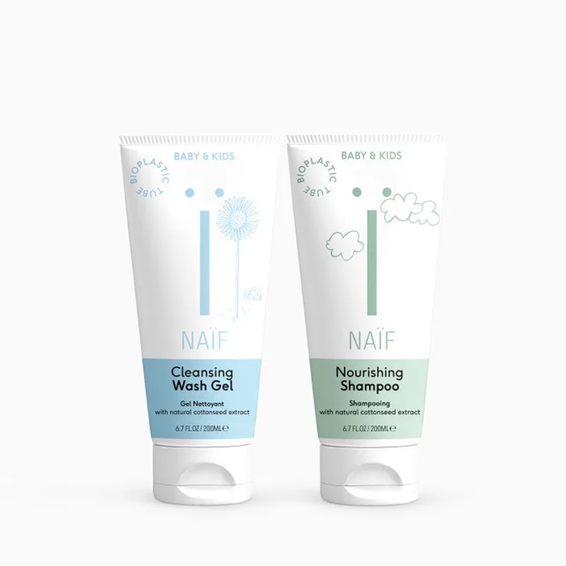Baby - Shampoo & Wasgel Set - Babyverzorging - Natuurlijke Ingrediënten - Gevoelige Huid - 2x200ml by Naïf – product photo