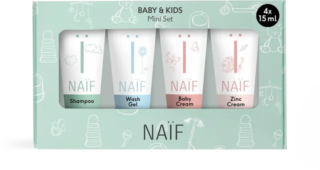Babyverzorging miniset - Wasgel, Shampoo, Baby Crème, Zinkcrème