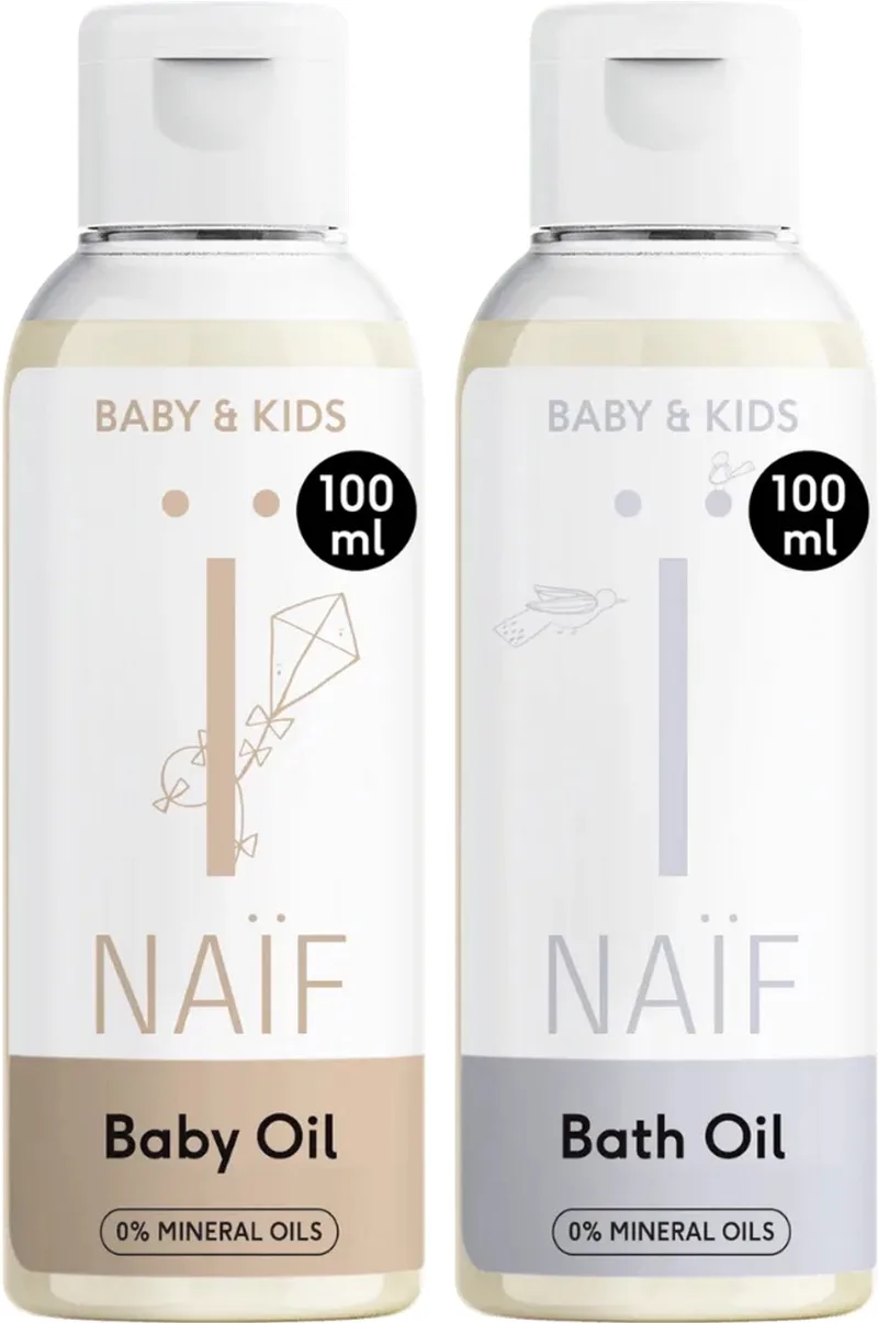 Bath Oil and Baby Oil Baby & Kids 2x100ml van Naïf – productfoto