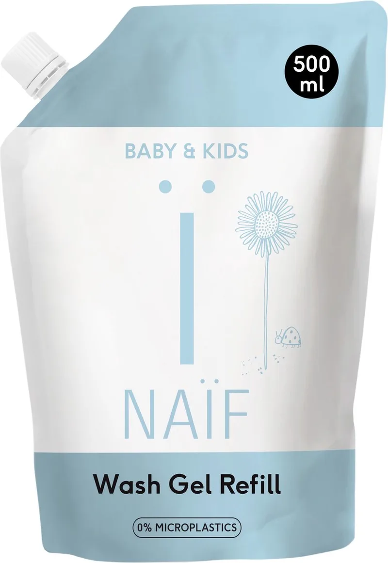 Reinigende Wasgel Navulverpakking voor Baby & Kids 500ml de Naïf – photo produit