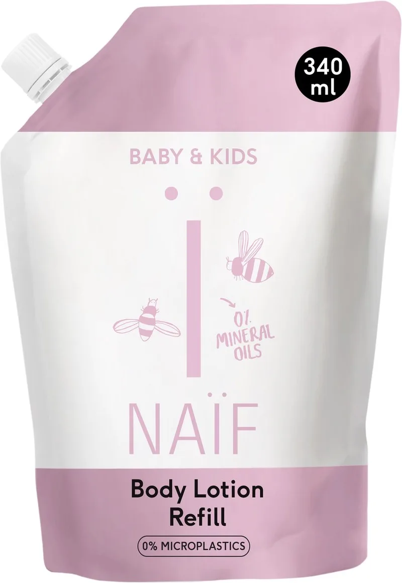 Verzachtende Body lotion Navulverpakking - Baby's & Kinderen - met Natuurlijke Ingrediënten - 340ml van Naïf – productfoto