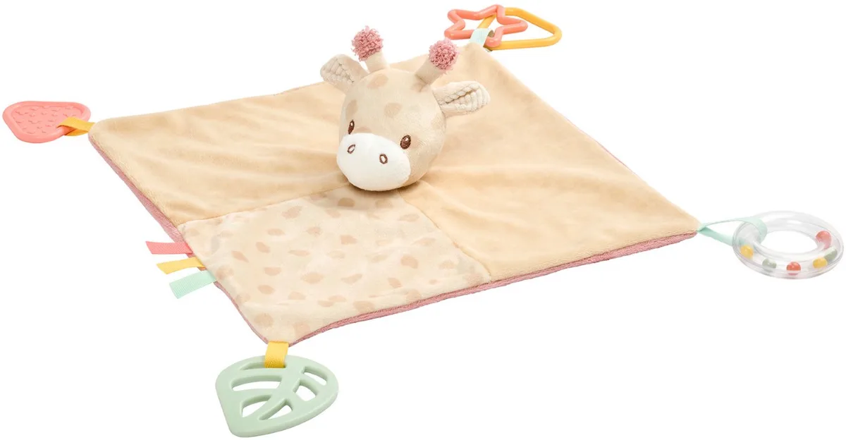 Activiteiten Speelgoed Giraf Gina - Zacht Knuffeldoekje - Baby Cadeau - 28 x 28 cm - Meerkleurig de Nattou – photo produit