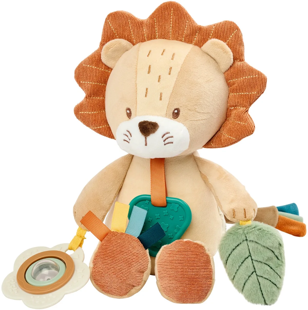 Activiteitenknuffel Leeuw Léon - Zachte Baby Knuffel - Activiteiten Speelgoed - Baby Cadeau - 30 cm van Nattou in Meerkleurig – productfoto