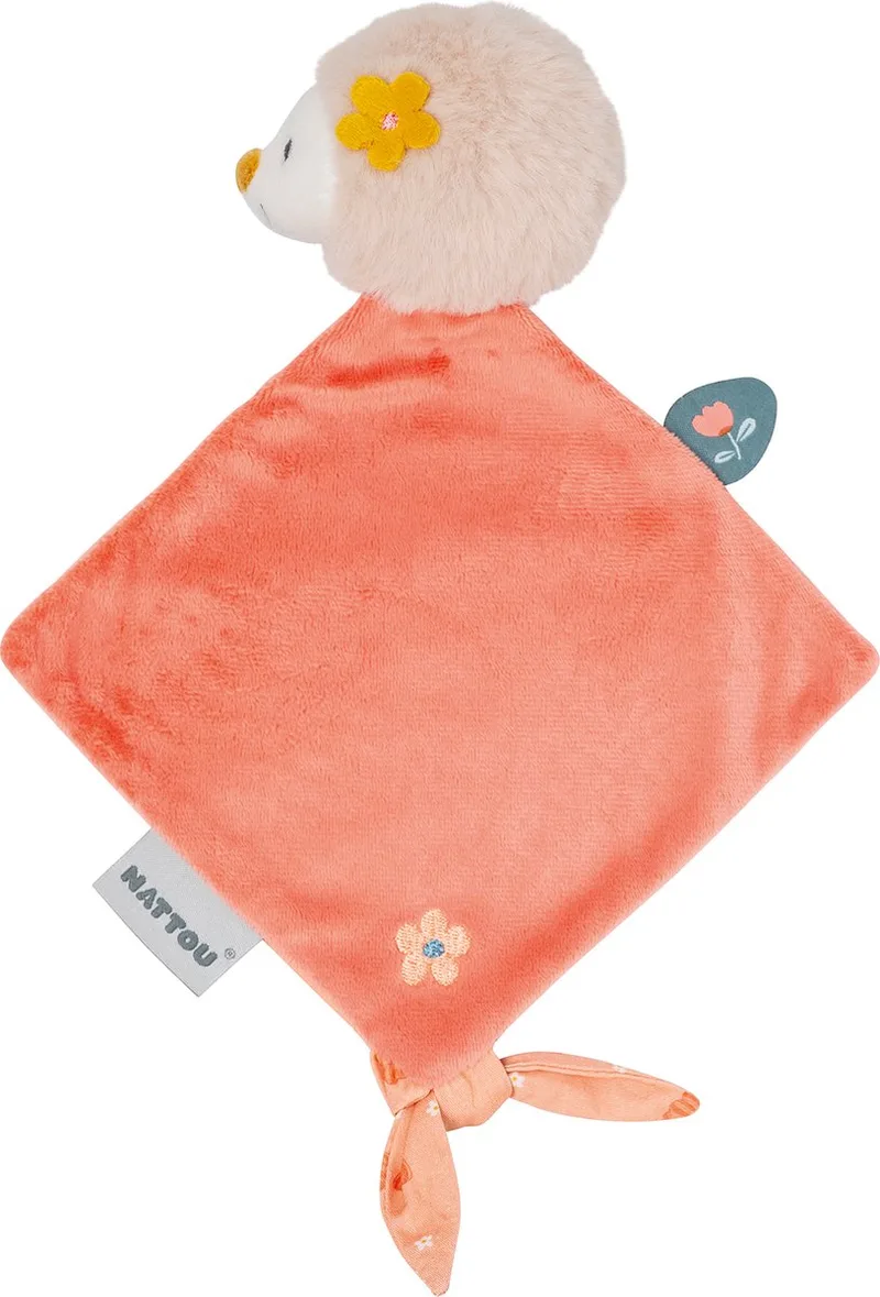 Egel Zoe - Knuffeldoekje Doudou - 30x20 cm - Koraal de Nattou en Zoe Koraal – photo produit