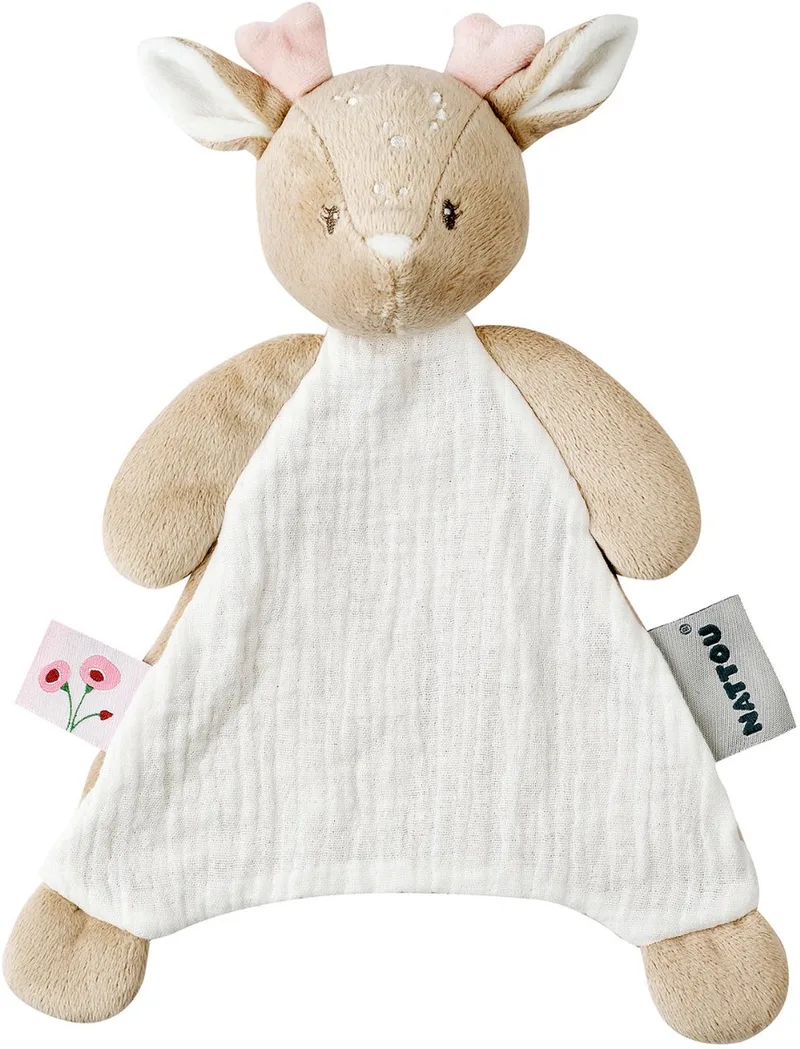 FanFan Baby Knuffeldoekje - 25 x 20 cm - Doudou hertje - Baby Cadeau by Nattou in Beige – product photo