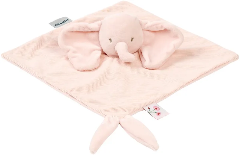 FanFan Baby Knuffeldoekje - 27 x 27 cm - Doudou Olifant - Baby Cadeau van Nattou in Roze – productfoto