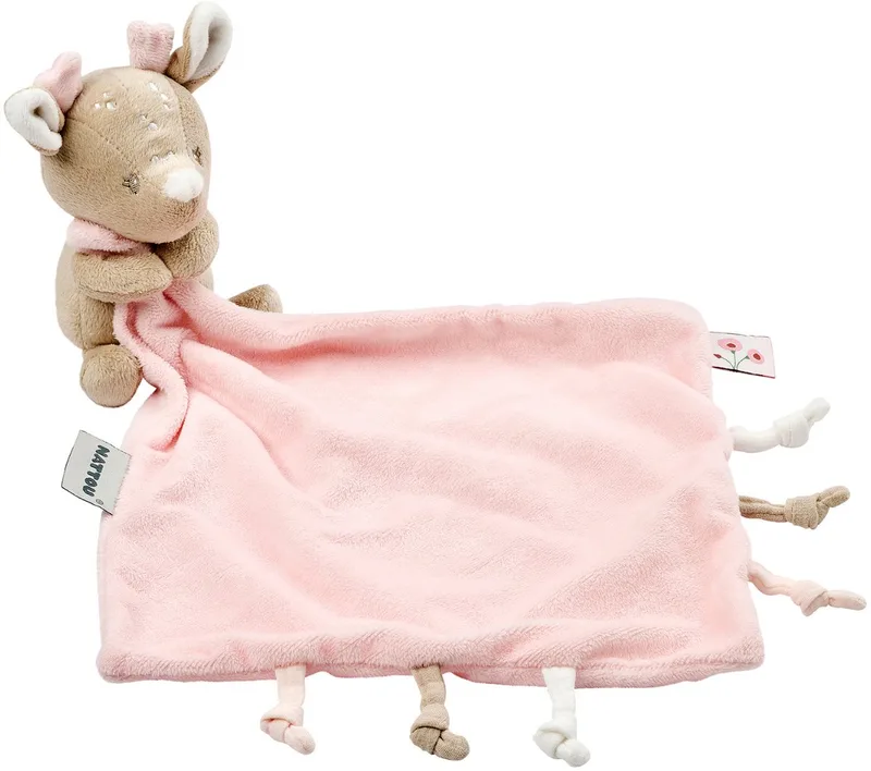 FanFan Baby Knuffeldoekje met Knuffel - 27 x 27 cm - Doudou hertje - Baby Cadeau by Nattou in Beige – product photo