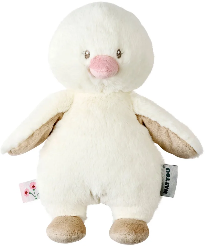 FanFan Knuffel Eendje - 30 cm - zachte baby knuffel - Baby cadeau de Nattou en Gebroken Wit – photo produit
