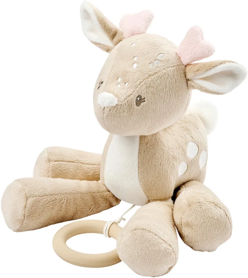 FanFan Muziekknuffel hertje - 25 cm - Zachte Knuffel met Muziek- Baby Cadeau van Nattou in Beige – productfoto