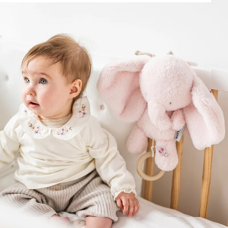 FanFan Muziekknuffel Olifant - 25 cm - Zachte Knuffel met Muziek - Baby Cadeau by Nattou in Pink – product photo 2 of 3