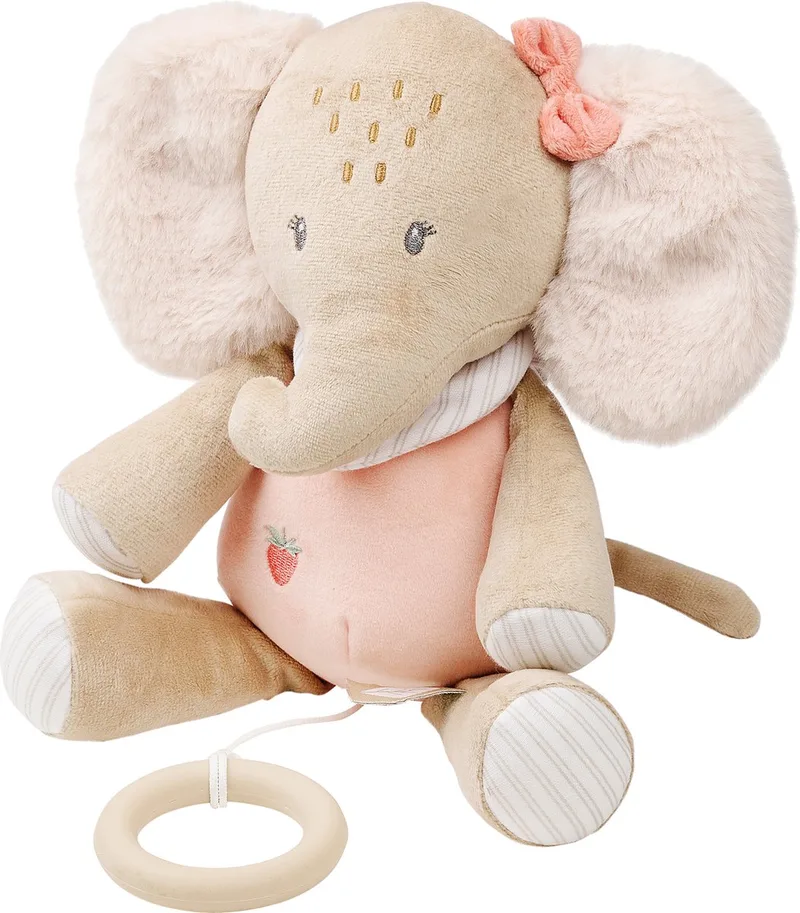 FLO, ERNEST & OLI Muziek Knuffel - Olifant - 24 cm - Roze de Nattou en Olifant Roze – photo produit