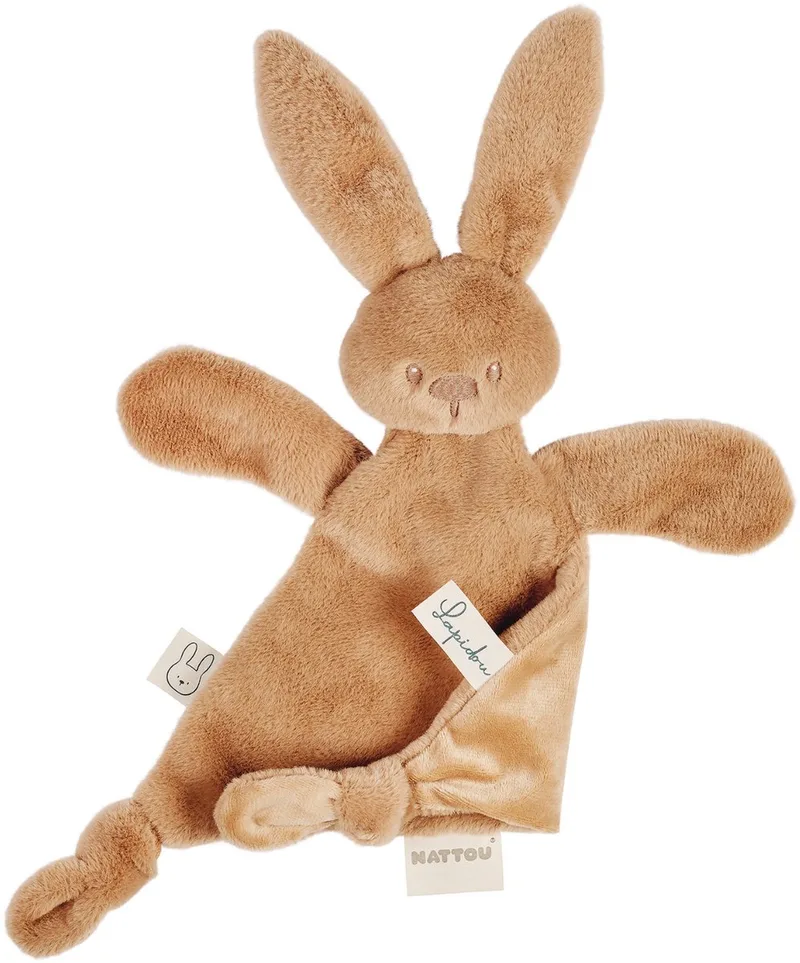 Lapidou Baby Knuffeldoekje - 37 x 35 cm - Doudou Konijn by Nattou in Warm Beige – product photo