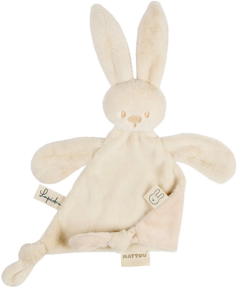Lapidou Baby Knuffeldoekje - 37 x 35 cm - Doudou Konijn fra Nattou i Zand – produktbillede
