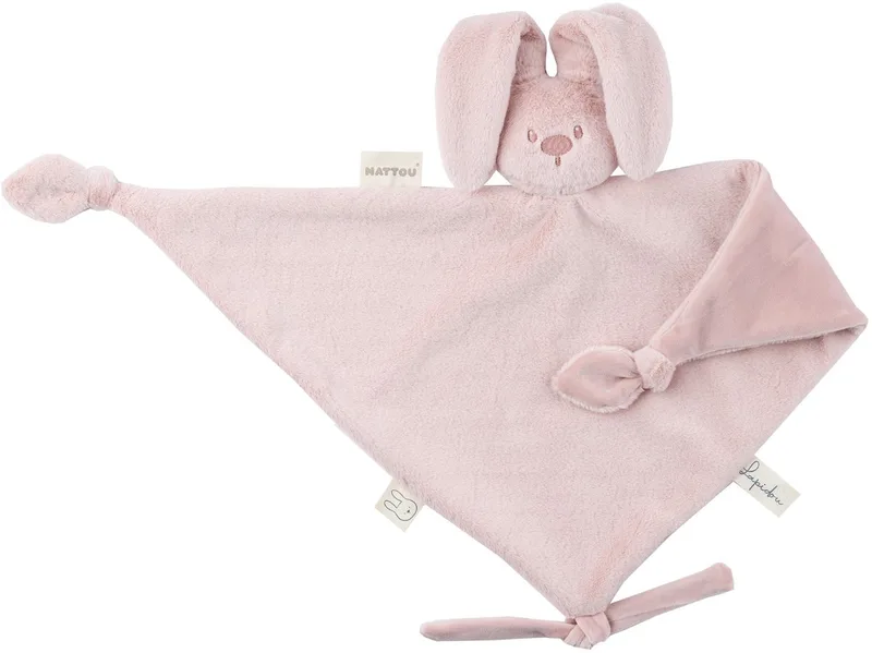 Lapidou Baby Knuffeldoekje - 65 x 40 cm - Doudou Konijn - Baby Cadeau by Nattou in Poederroze – product photo