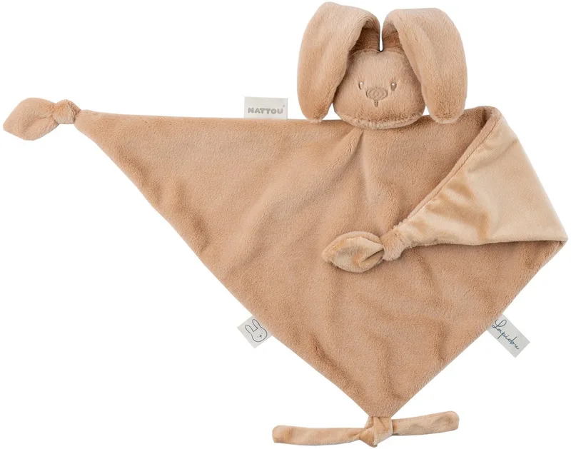 Lapidou Baby Knuffeldoekje - 65 x 40 cm - Doudou Konijn - Baby Cadeau van Nattou in Warm Beige – productfoto