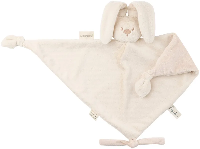 Lapidou Baby Knuffeldoekje - 65 x 40 cm - Doudou Konijn - Baby Cadeau - Zandkleur van Nattou in Zand – productfoto