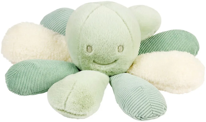 Lapidou Knuffel Octopus Rammelaar - 26 cm - Lindegroen de Nattou – photo produit