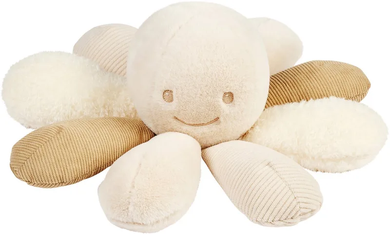 Lapidou Knuffel Octopus Rammelaar - 26 cm de Nattou en Zand – photo produit