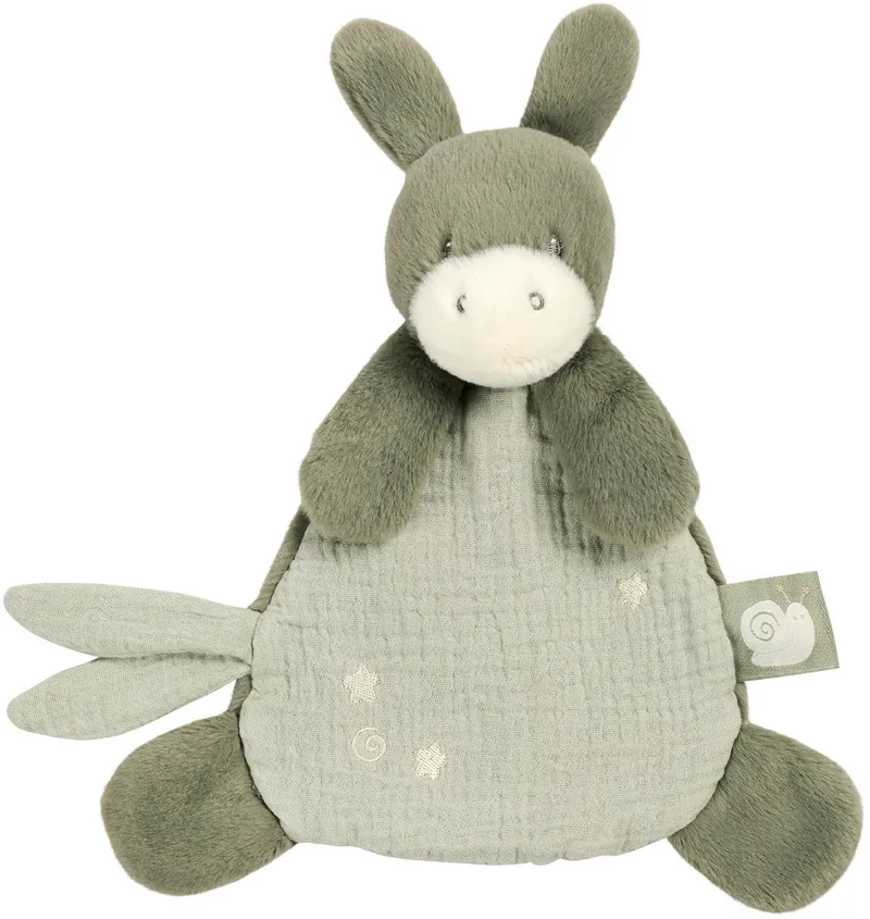 LouLou Baby Knuffeldoekje - Doudou Ezel - Baby Cadeau - 25 cm de Nattou en Lindegroen – photo produit
