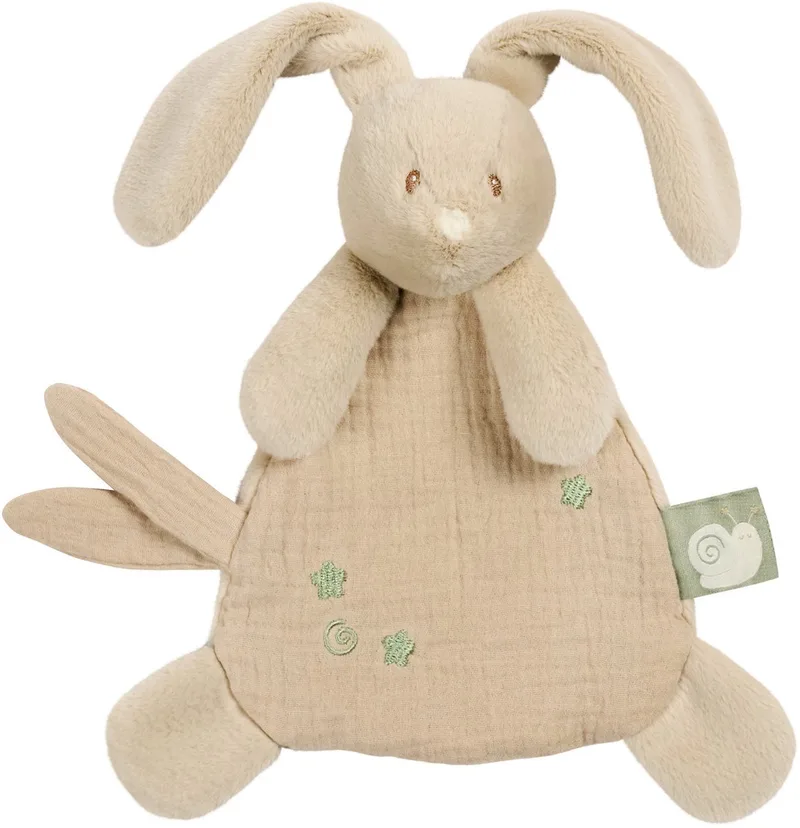LouLou Baby Knuffeldoekje - Doudou Konijn - Baby Cadeau - 25 cm van Nattou in Zand – productfoto