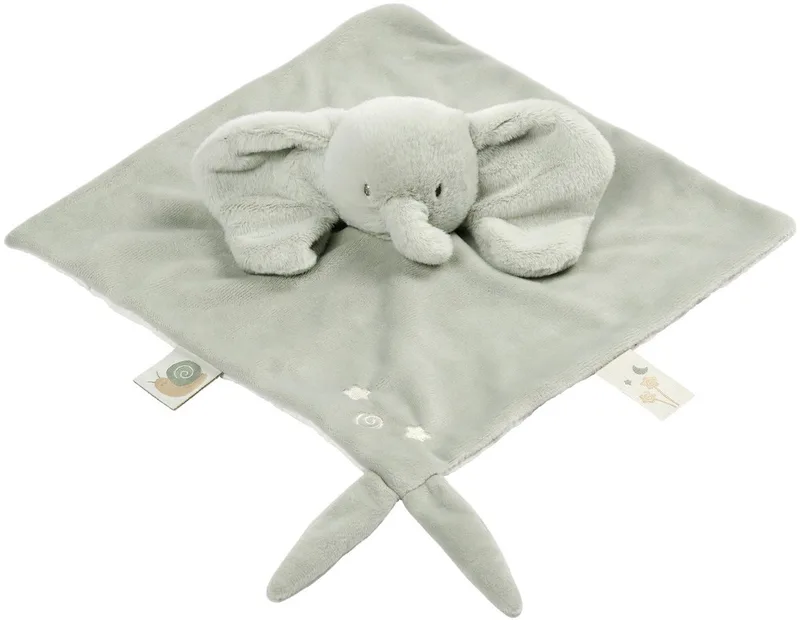 LouLou Baby Knuffeldoekje - Doudou Olifant - Baby Cadeau - 28 x 28 cm van Nattou in Lindegroen – productfoto
