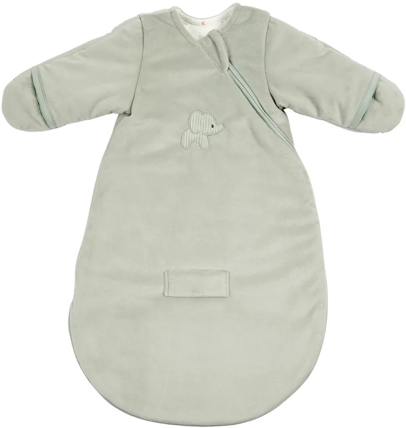 LouLou Baby Slaapzak 60 cm - Slaapzak met Mouwen in Velours - TOG 2,5 - Zachte Babyslaapzak de Nattou en Vert – photo produit
