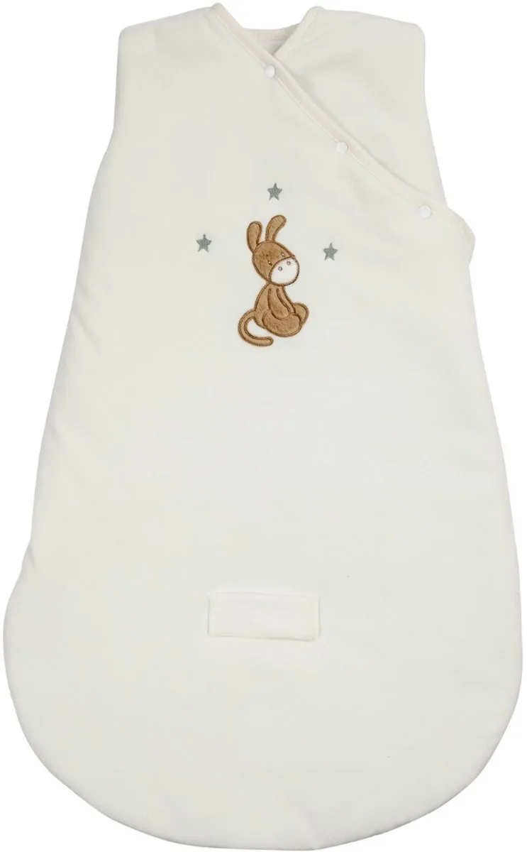 LouLou Baby Slaapzak 70 cm - Slaapzak in Velours - TOG 2,5 - Zachte Babyslaapzak de Nattou en Ecru – photo produit