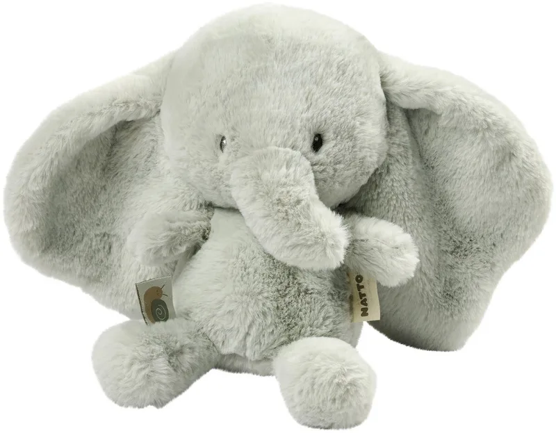 LouLou Knuffel Olifant - Zachte Baby Knuffel - Baby Cadeau - 30 cm van Nattou in Lindegroen – productfoto
