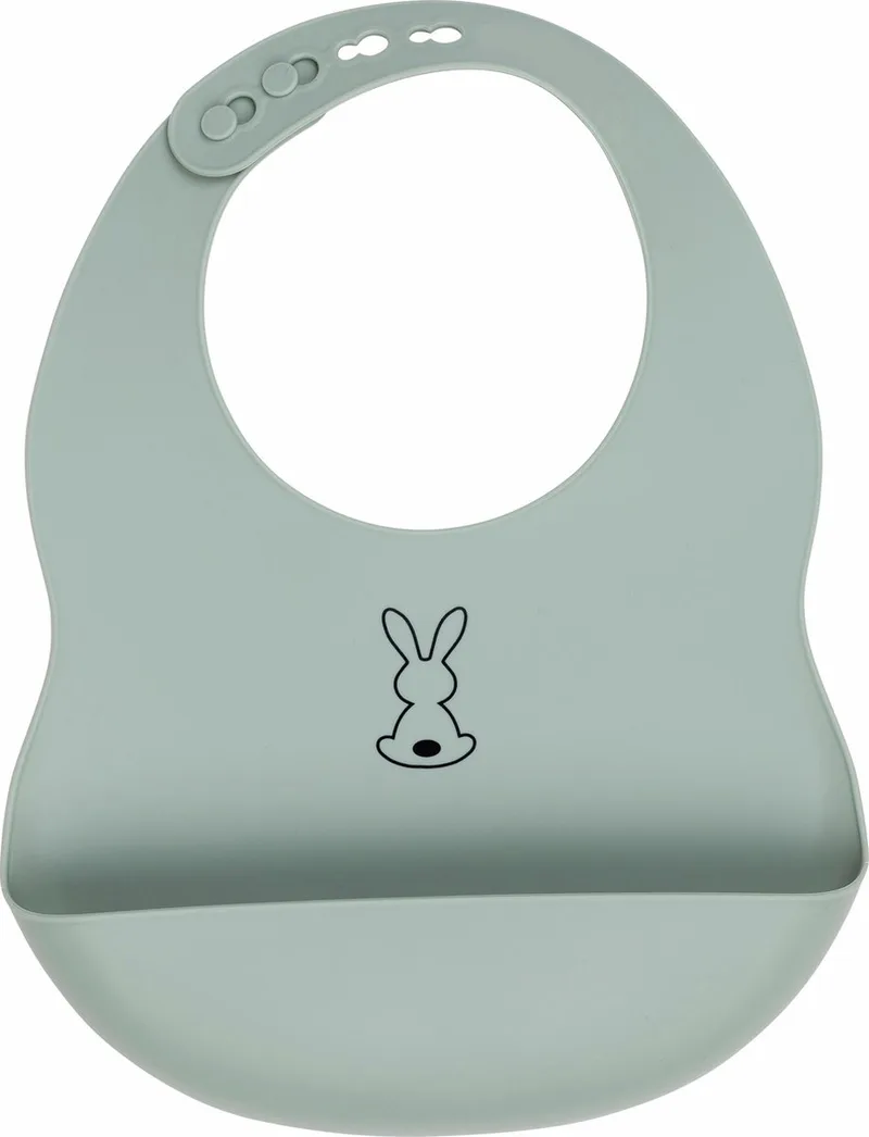 Slabbetje met Opvangbakje - Silicone - 25 cm de Nattou en Vert – photo produit