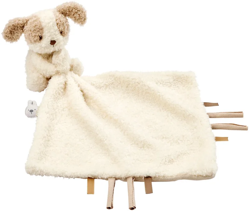 TEDDY Baby Knuffeldoekje met Knuffel - 27 x 27 cm - Doudou Hond - Baby Cadeau by Nattou in Beige – product photo