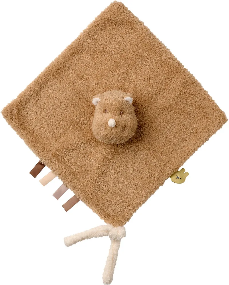 TEDDY Knuffeldoekje - Neushoorn - 39 cm - Karamel de Nattou en Karamel 28x28 – photo produit