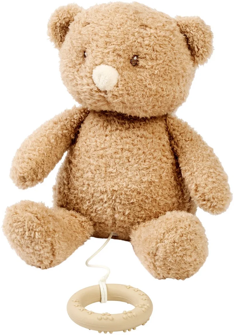 TEDDY Muziekknuffel Baby Beer - 25 cm - Zachte Knuffel met Muziek - Baby Cadeau van Nattou in Beige – productfoto