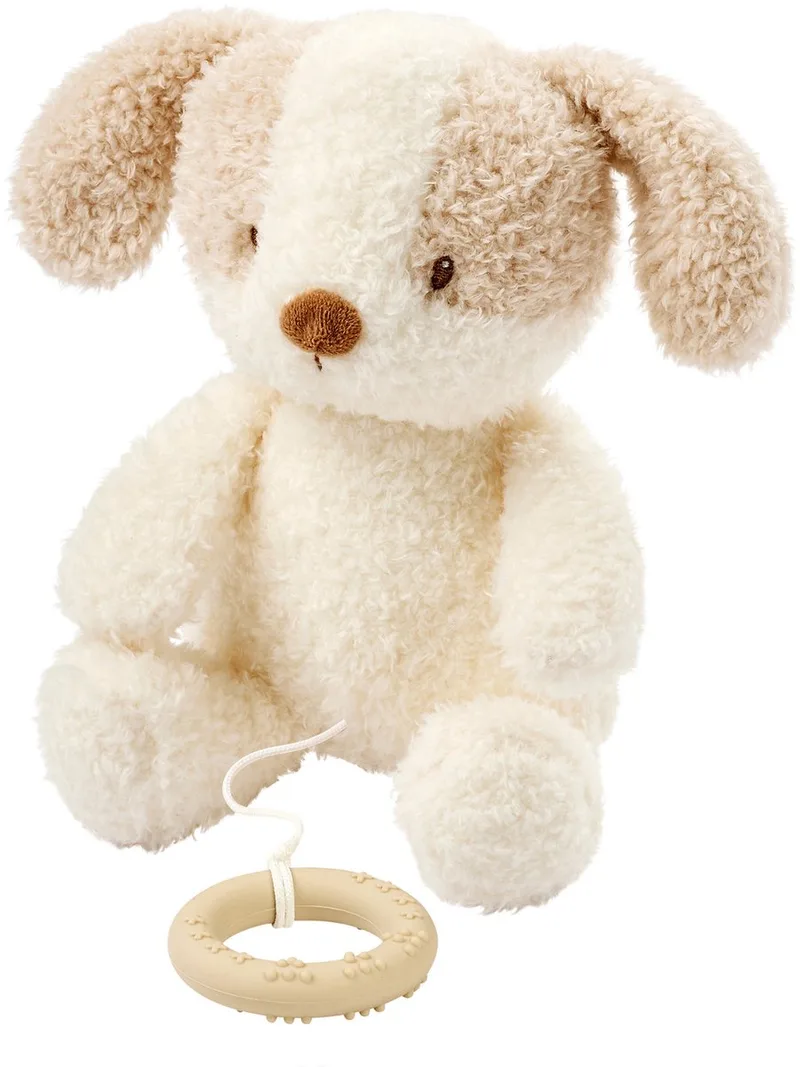 TEDDY Muziekknuffel Baby Hond - 25 cm - Zachte Knuffel met Muziek - Baby Cadeau - Beige by Nattou in White – product photo