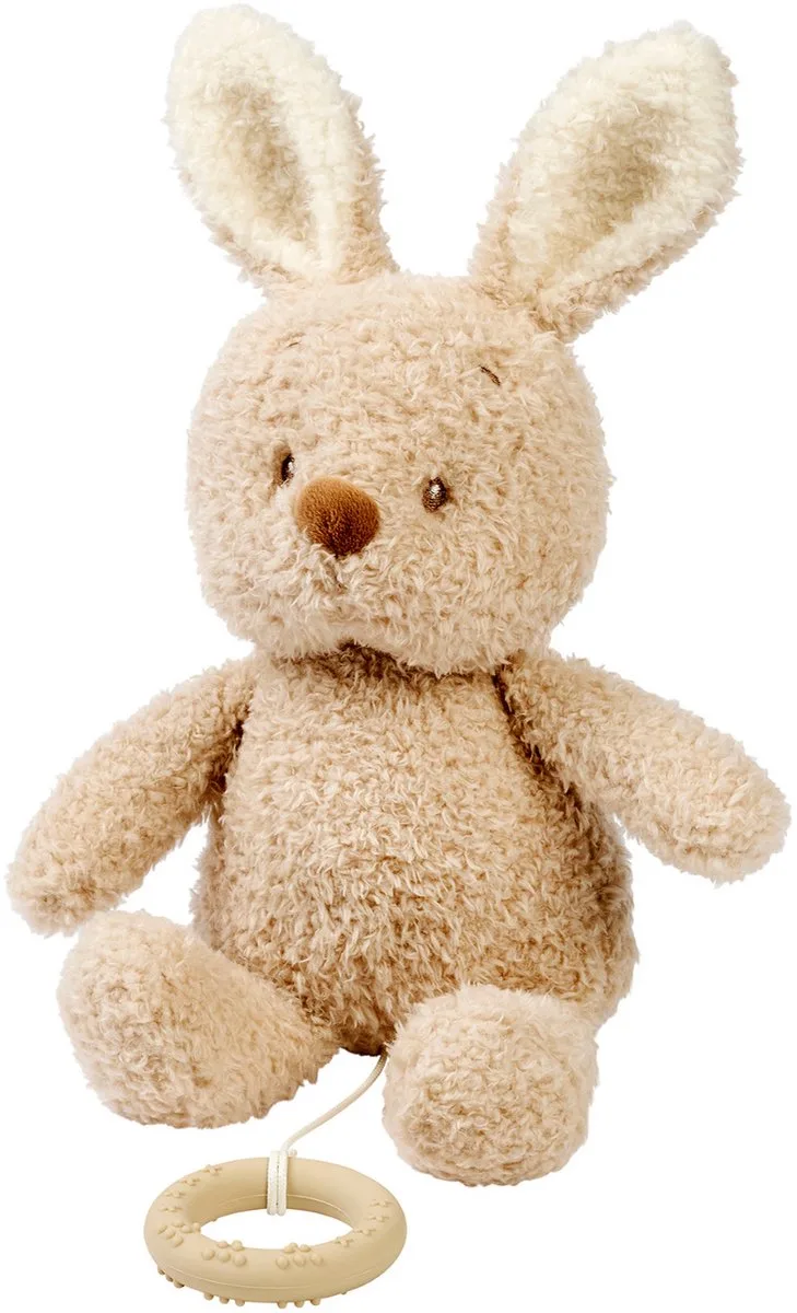TEDDY Muziekknuffel Baby Konijn - 25 cm - Zachte Knuffel met Muziek - Baby Cadeau de Nattou en Beige – photo produit
