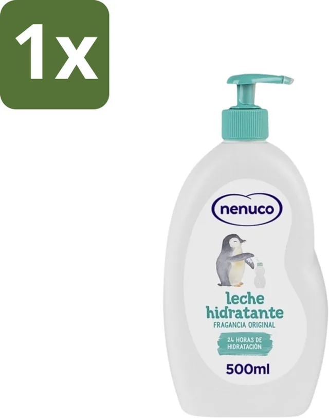 1 x Nenuco - Bodymilk - Verzorgende Bodylotion - Hydraterend - Met Pomp - 500 ml - Babyhuid Verzorging - Hydraterende Bodylotion - Bodymilk Voor Baby - Shea Butter - Dermatologisch Getest