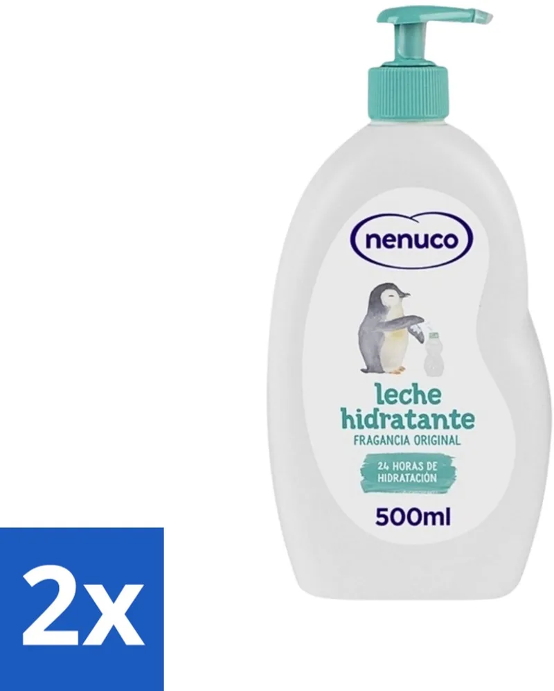 2 x Nenuco - Bodymilk - Verzorgende Bodylotion - Hydraterend - Met Pomp - 500 ml - Baby Bodymilk - Hydraterende Bodylotion - Babyhuid Verzorging - Shea Butter - Nenuco Bodymilk by Nenuco – product photo