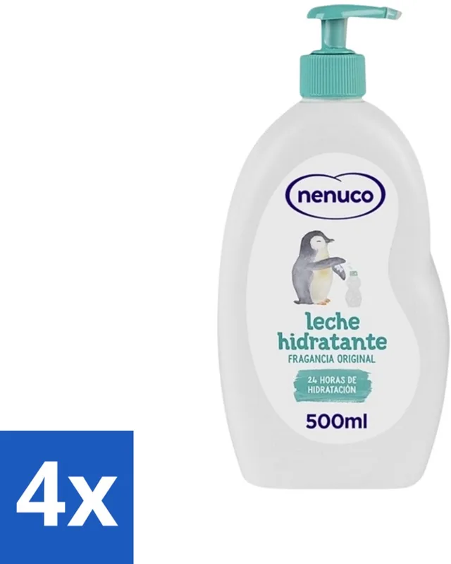 4 x Nenuco - Bodymilk - Verzorgende Bodylotion - Hydraterend - Met Pomp - 500 ml - Baby Bodymilk - Hydraterende Bodylotion - Babyhuid Verzorging - Shea Butter