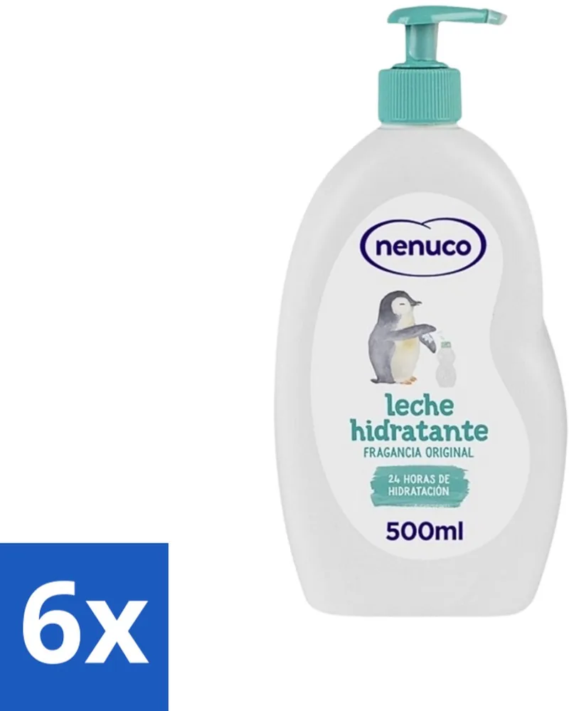 6 x Nenuco - Bodymilk - Verzorgende Bodylotion - Hydraterend - Met Pomp - 500 ml - Baby Bodymilk - Hydraterende Bodylotion - Babyhuid Verzorging - Shea Butter fra Nenuco – produktbillede