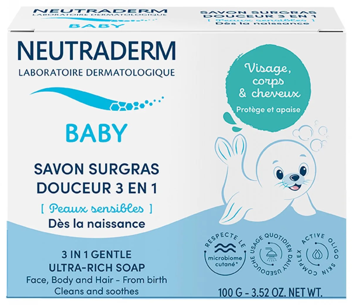Neutraderm 3-in-1 Ultra Rijke Baby Zeep 100Gram de Neutraderm – photo produit