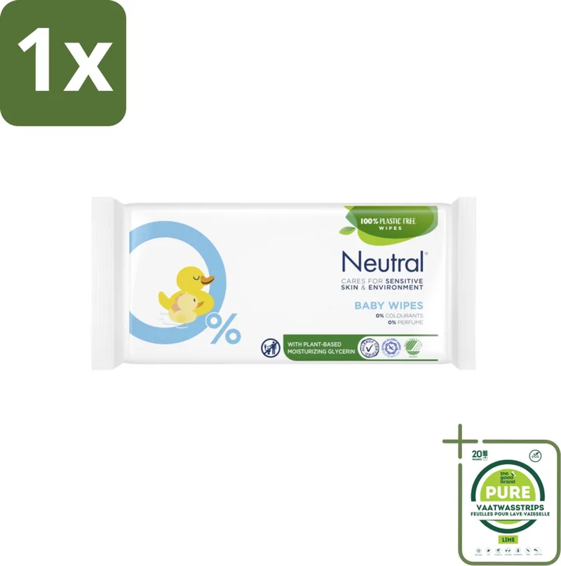 1 x Neutral Billendoekjes 52 doekjes - Baby Billendoekjes - Zachte Billendoekjes - Hypoallergene Billendoekjes - Babyhuid - Babyverzorging de Neutral – photo produit
