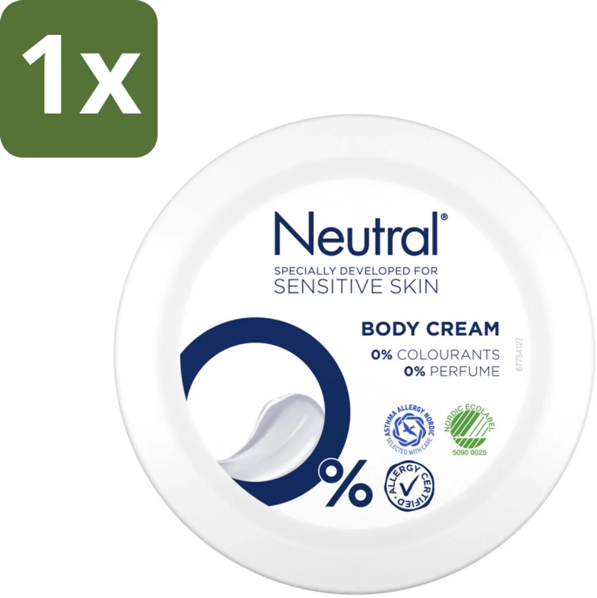 1 x Neutral Bodycrème Parfumvrije 250 ml - Gevoelige Huid - Parfumvrije Crème - 0% Kleurstof - 0% Parfum - Hydraterende Crème från Neutral – produktbild