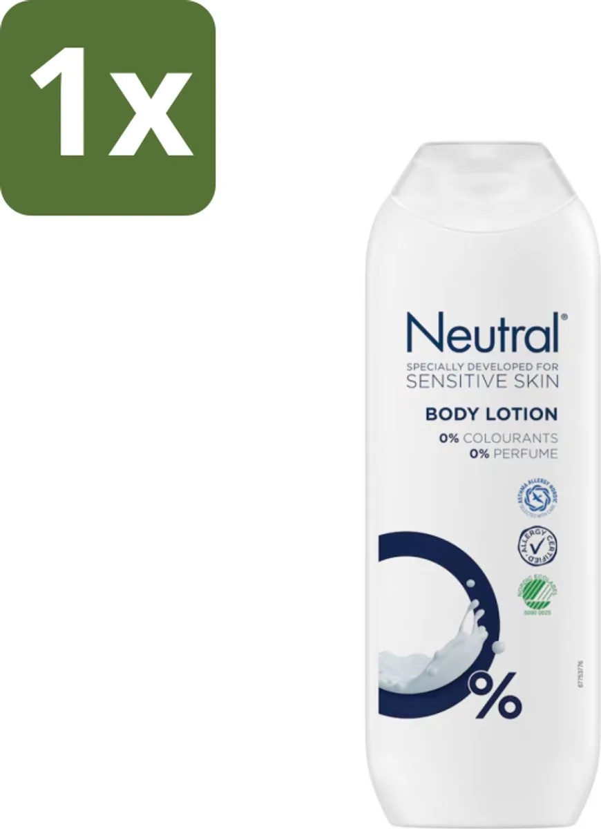 1 x Neutral - Bodylotion - Gevoelige Huid - 0% Kleurstof & Parfum - 250 ml - Gevoelige Huid - Bodylotion - Hydratatie - Zachte Huid - 0% Parfum från Neutral – produktbild