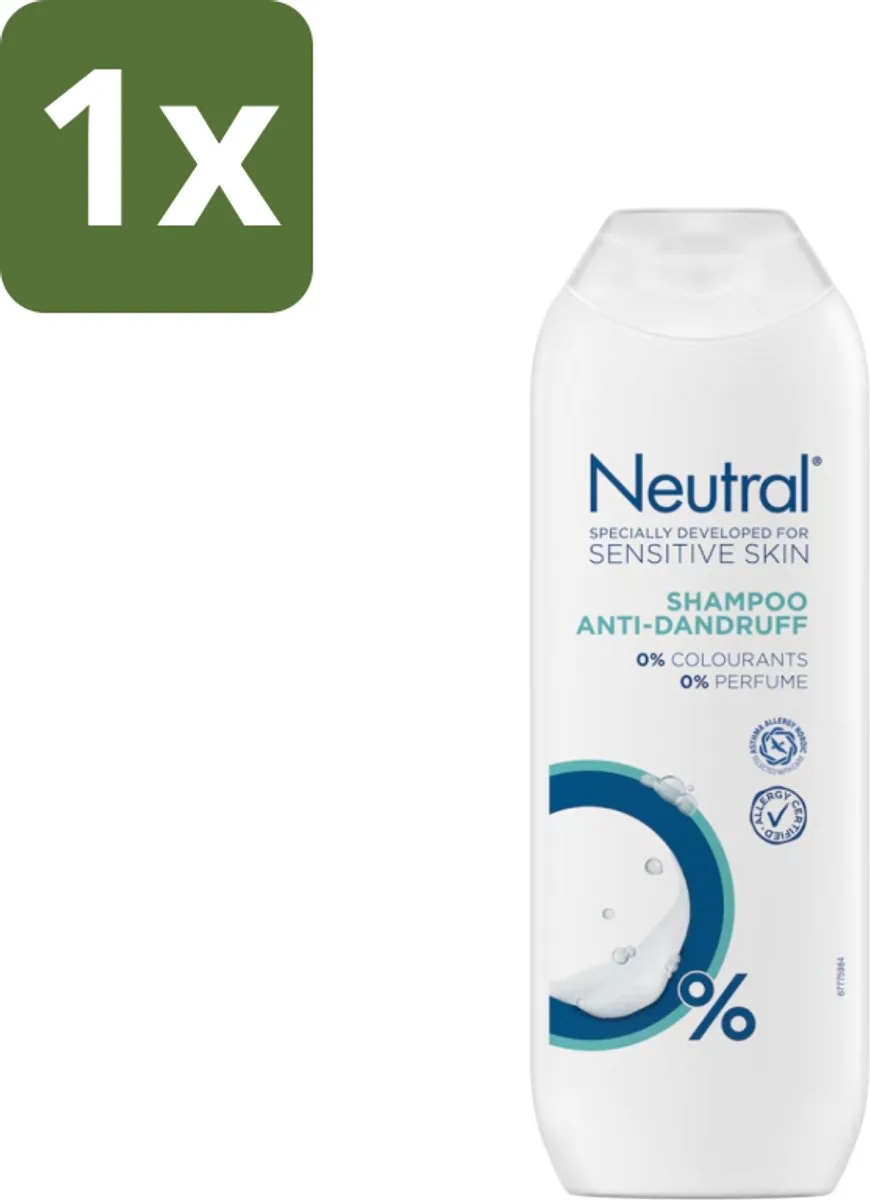 1 x Neutral - Shampoo - Gevoelige Huid - Anti-Roos - 0% Kleurstof & Parfum - 250 ml - Gevoelige Huid - Anti-roos Shampoo - 0% Parfum - 0% Kleurstof - 0% Parabenen de Neutral – photo produit