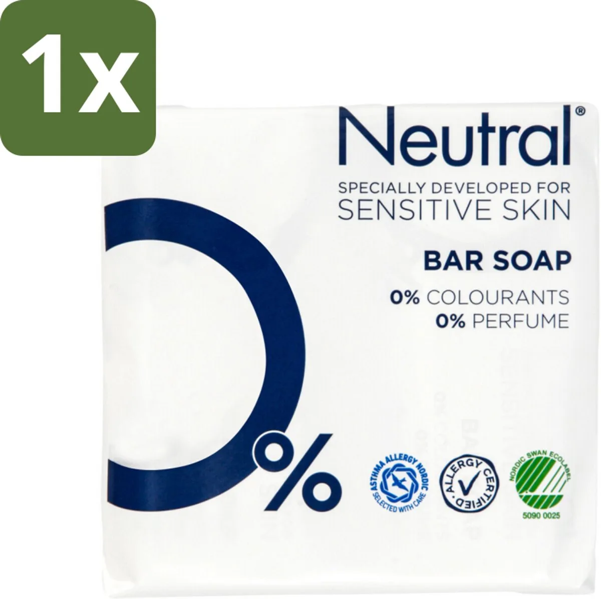 1 x Neutral - Zeep - Bar Soap - Gevoelige huid - 2 Bars - Gevoelige Huid - Zeep - Zeep Voor Gevoelige Huid - Parfumvrije Zeep - PH-neutrale Zeep de Neutral – photo produit